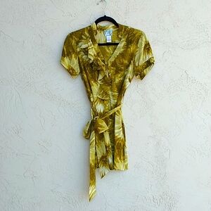 TABITHA from ANTHROPOLOGIE Floral Blouse Tunic Top 100% Silk Size 4